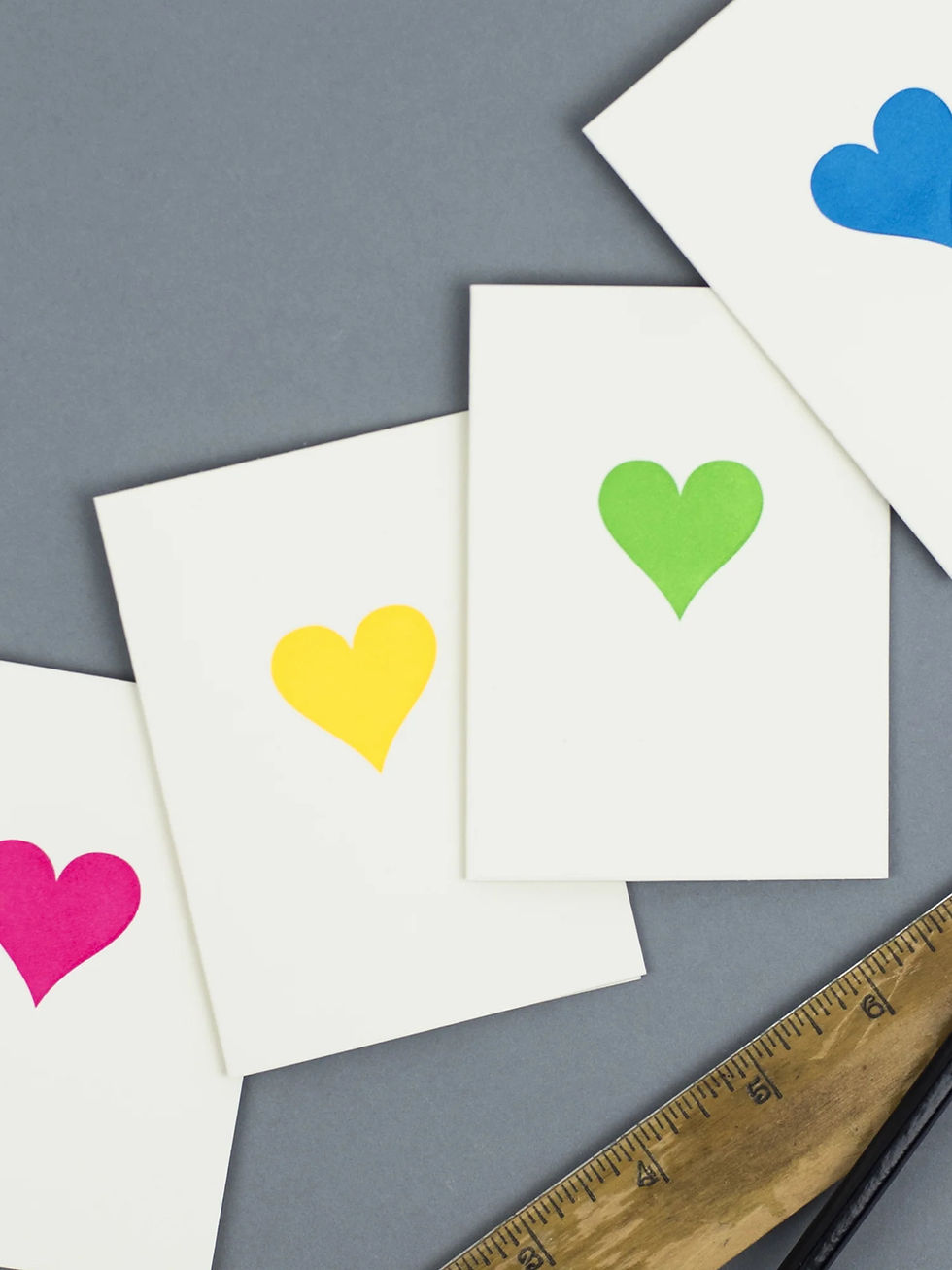 Thumbnail: Neon Pink Heart Small Letterpress Card 