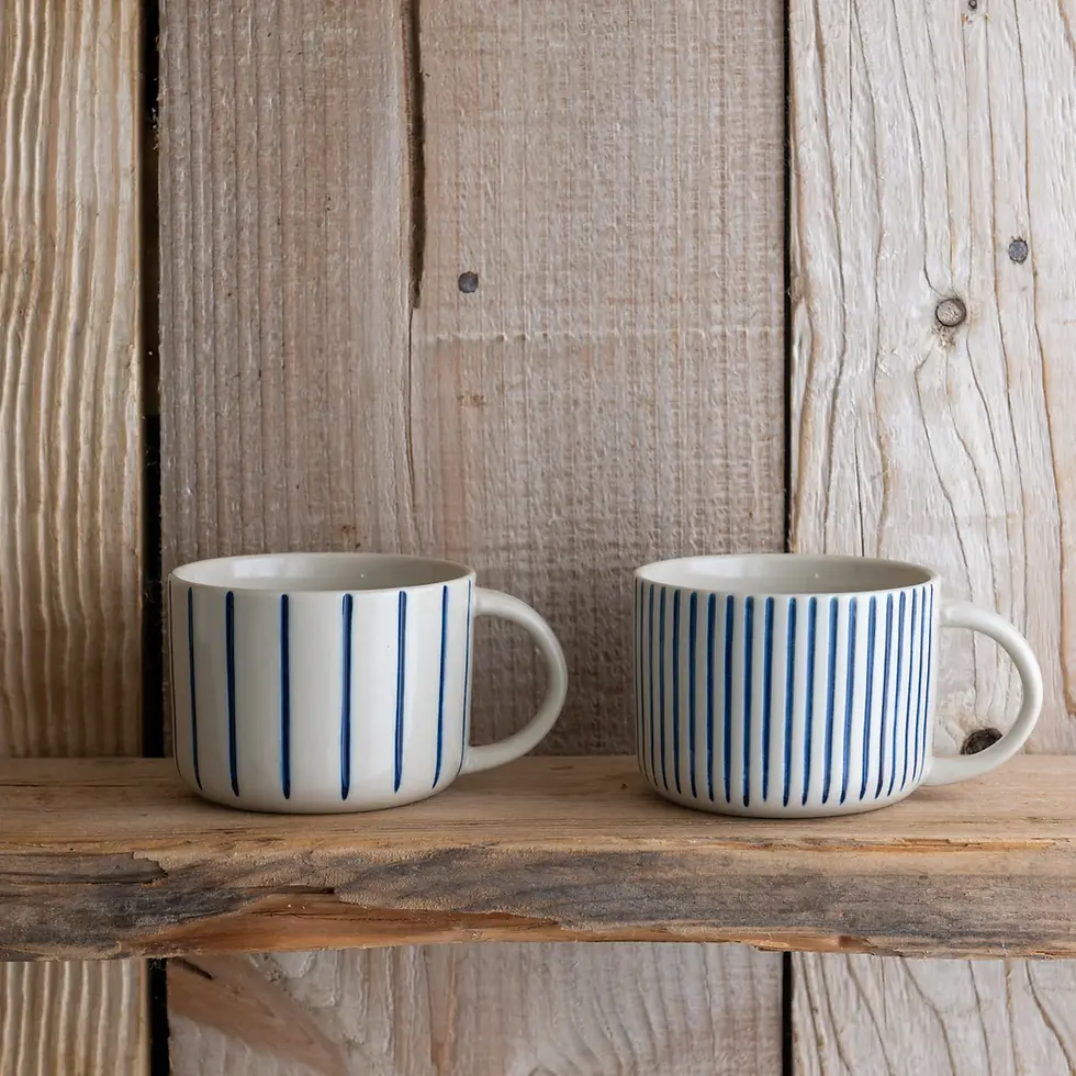 Thumbnail: Yarrow Mug - Indigo Blue - Medium (Set of 2) by Kindred Mugs