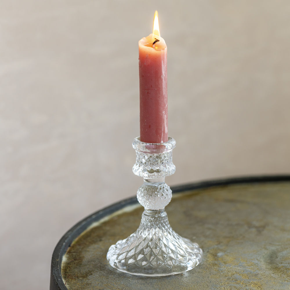 Clear Decorative Glass Candlestick