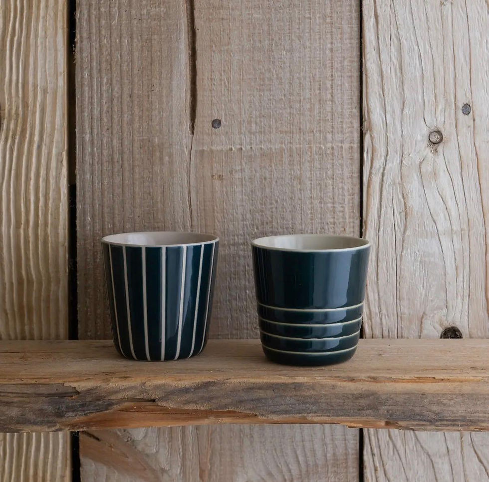Thumbnail: Vervain Beaker - Sea Green - Small (Set of 2) by Kindred Mugs