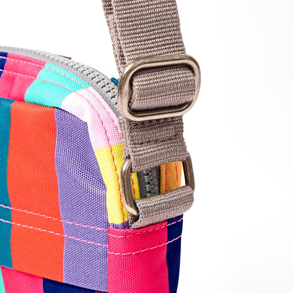 Thumbnail: Bond Pocket Crossbody in Wide Multi Stripe by Roka