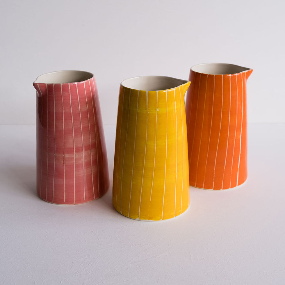 Thumbnail: Musango Large Jug Sgraffito Tangerine