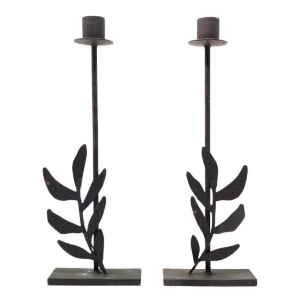 Olive Branch Dinner Candle Holder Set