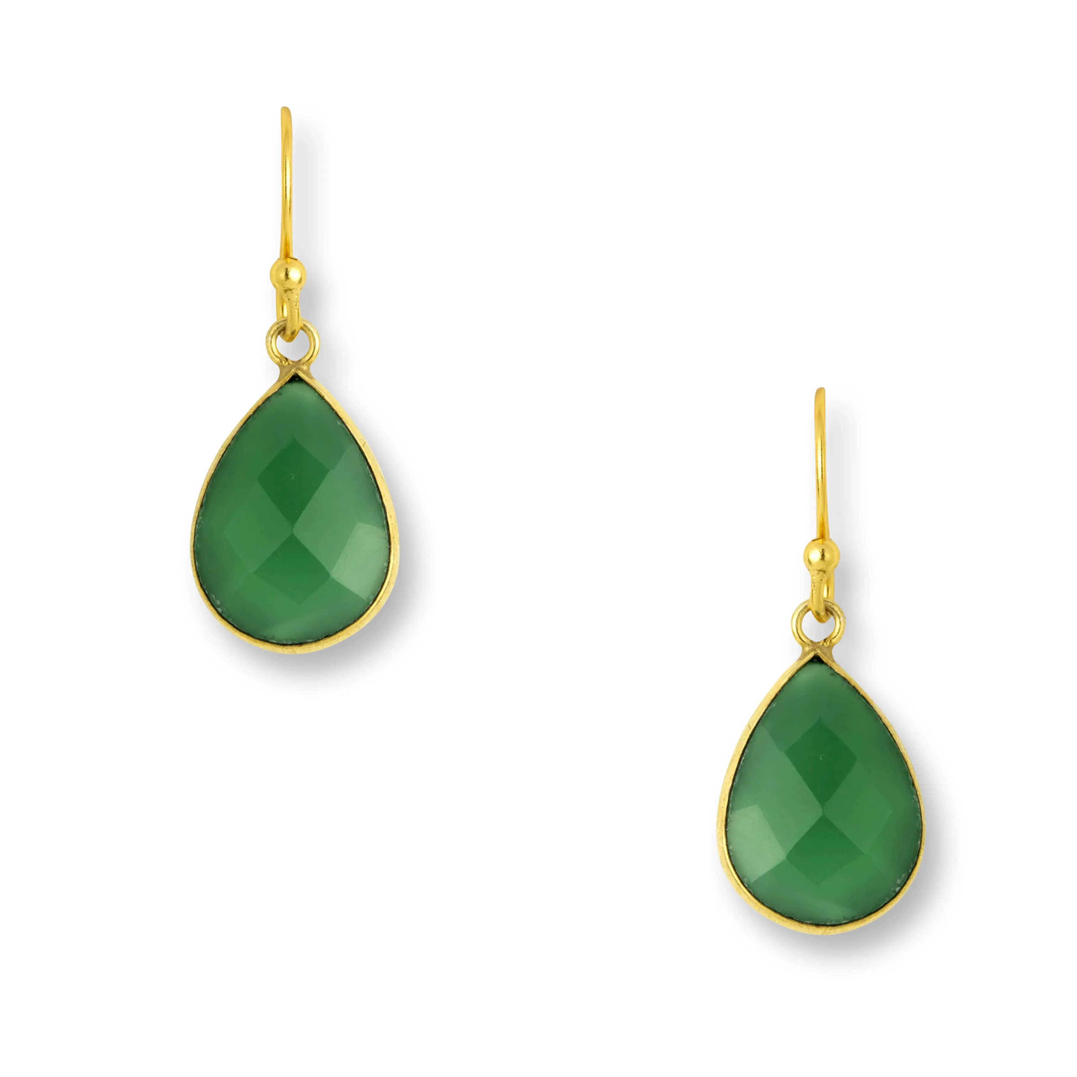 Ava Green Onyx Drop Earrings by Ashiana London