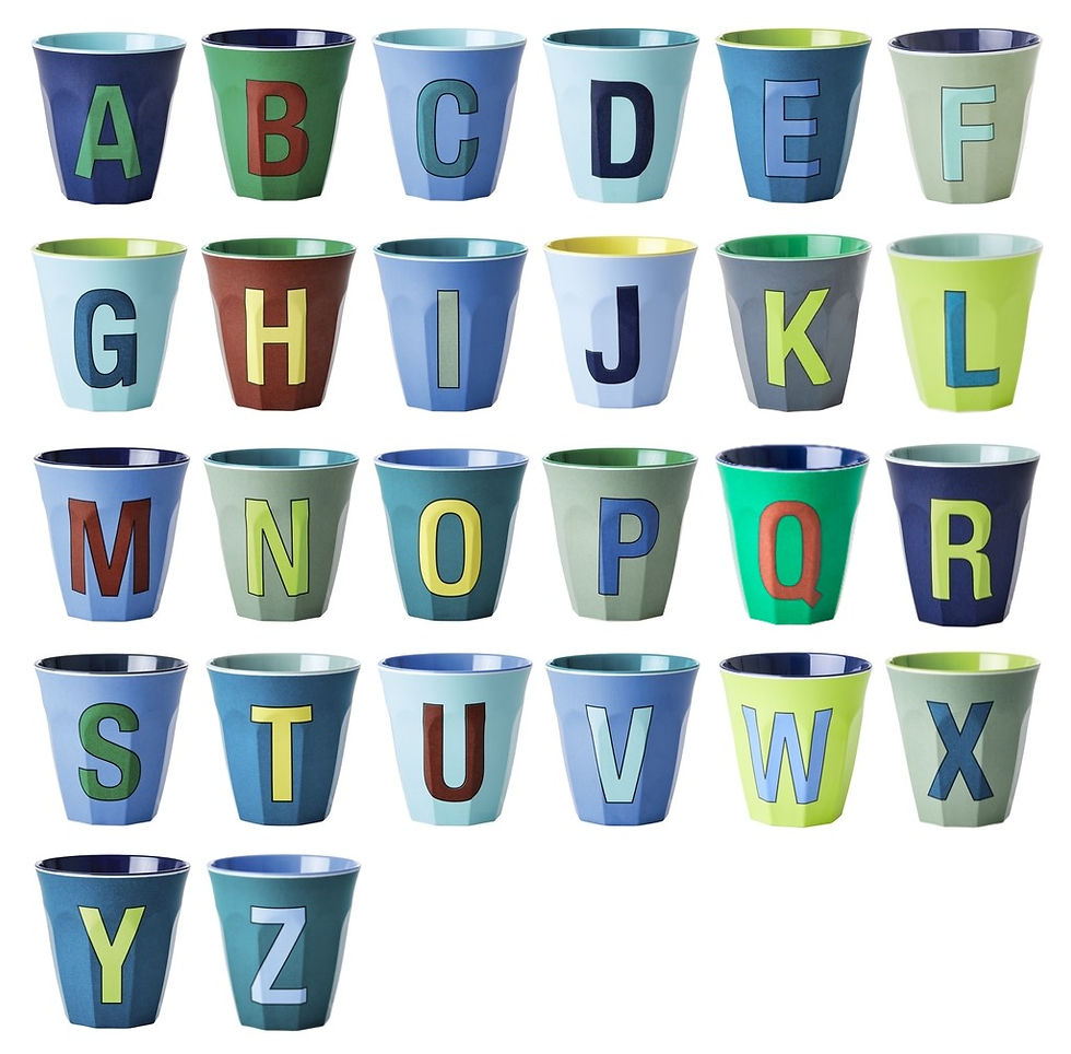 Thumbnail: Rice Melamine Alphabet Cup - Emerald Green - Y