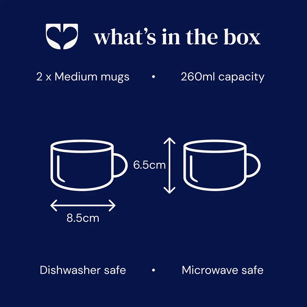 Thumbnail: Yarrow Mug - Indigo Blue - Medium (Set of 2) by Kindred Mugs