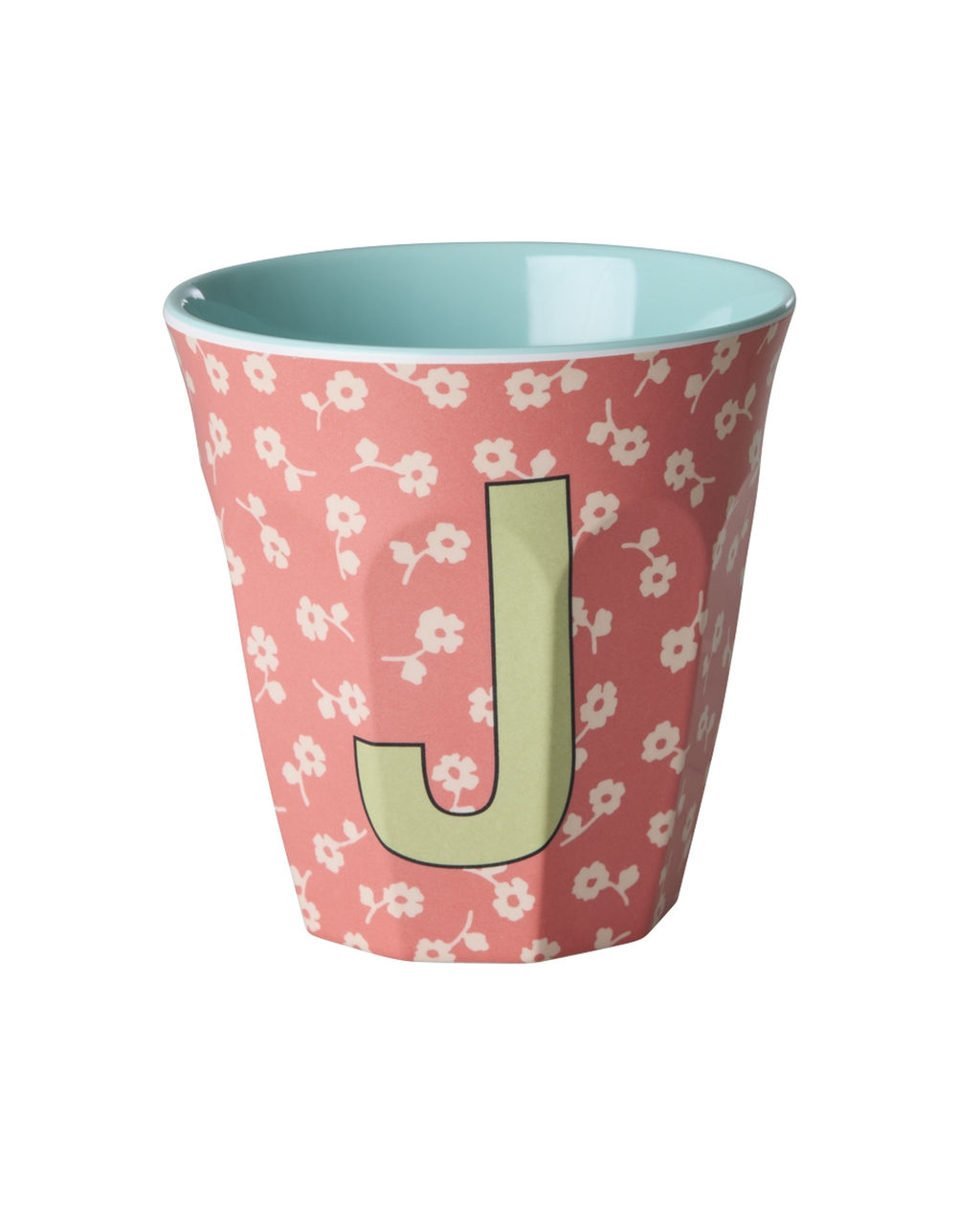 Rice Melamine Alphabet Cup Flowers - Letter J