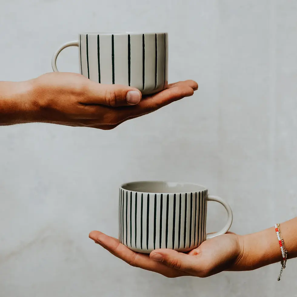 Thumbnail: Yarrow Mug - Sea Green - Medium (Set of 2) by Kindred Mugs