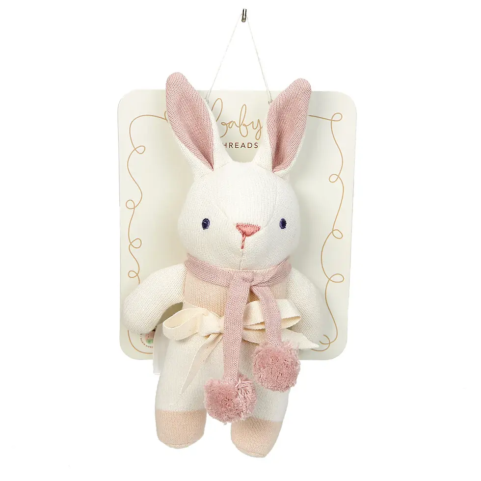 Thumbnail: Baby Threads Cream Bunny Rattle by Threadbear Design