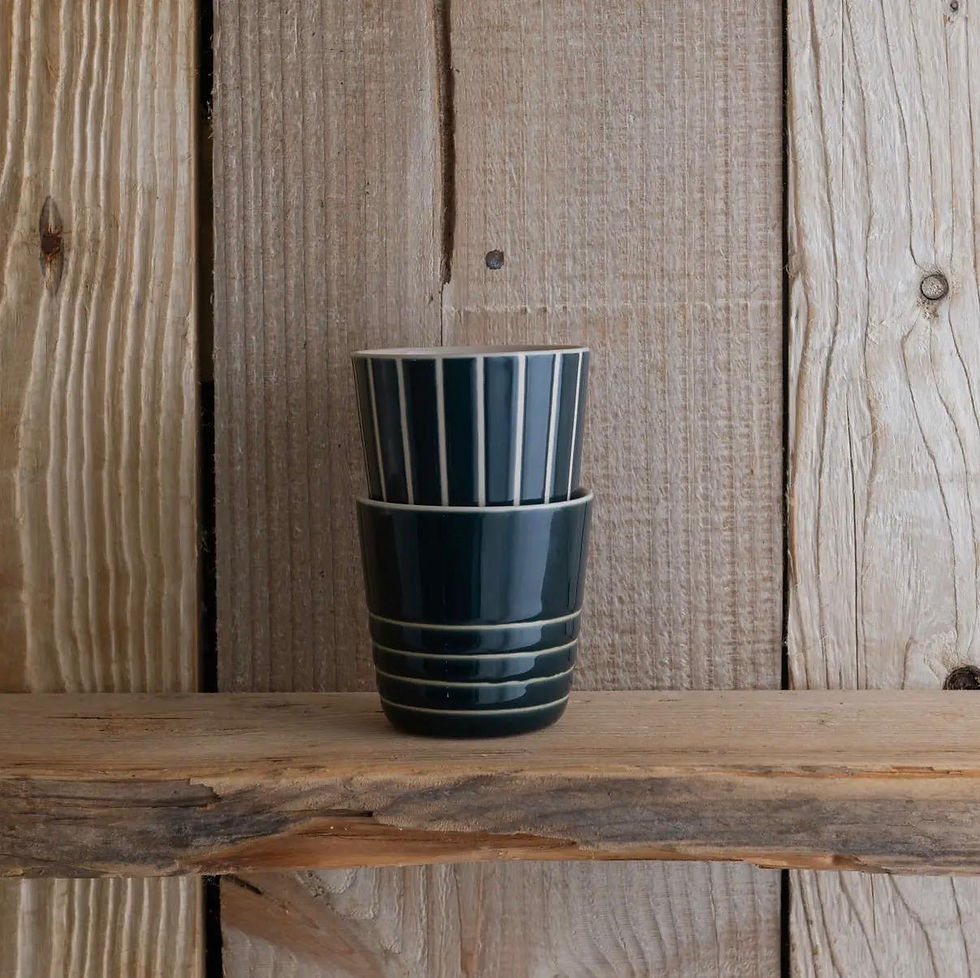 Thumbnail: Vervain Beaker - Sea Green - Small (Set of 2) by Kindred Mugs
