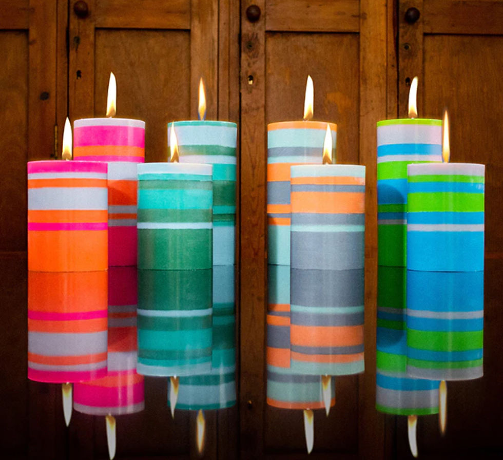 Thumbnail: British Colour Standard Eco Pillar Candle - Bokhara, Beryl & Mooonstone 15cm