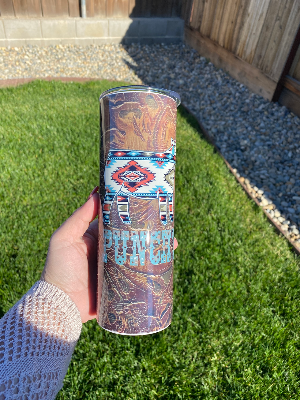 Punchy Steer Western Tumbler