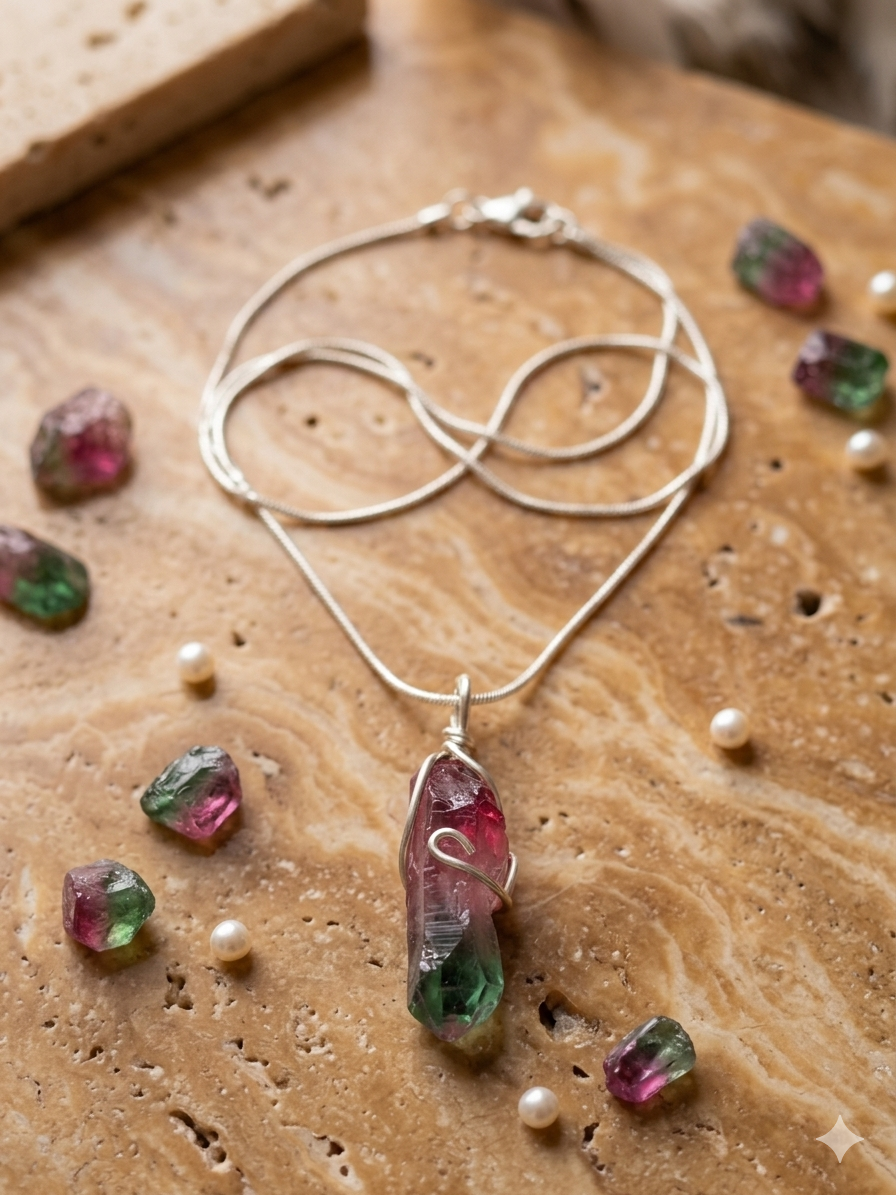 Aura Quartz Prism Pendant Necklace