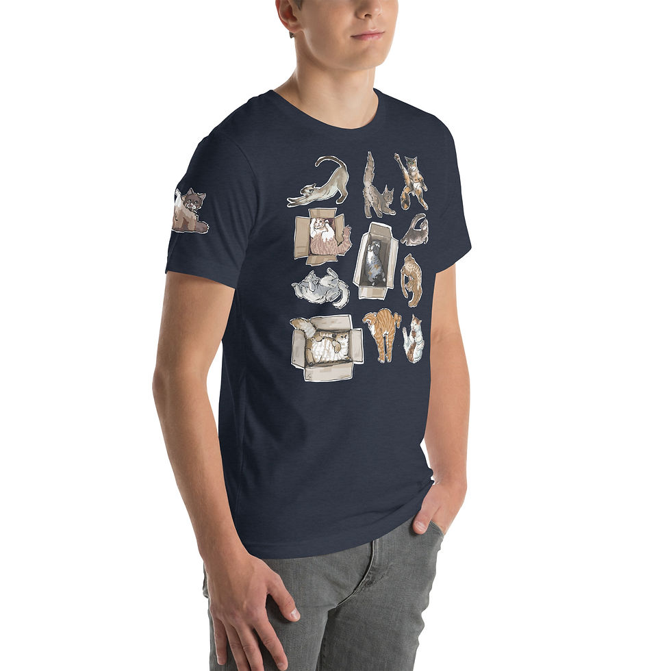 Thumbnail: "Cats and Boxes" - Collection. Unisex t-shirt