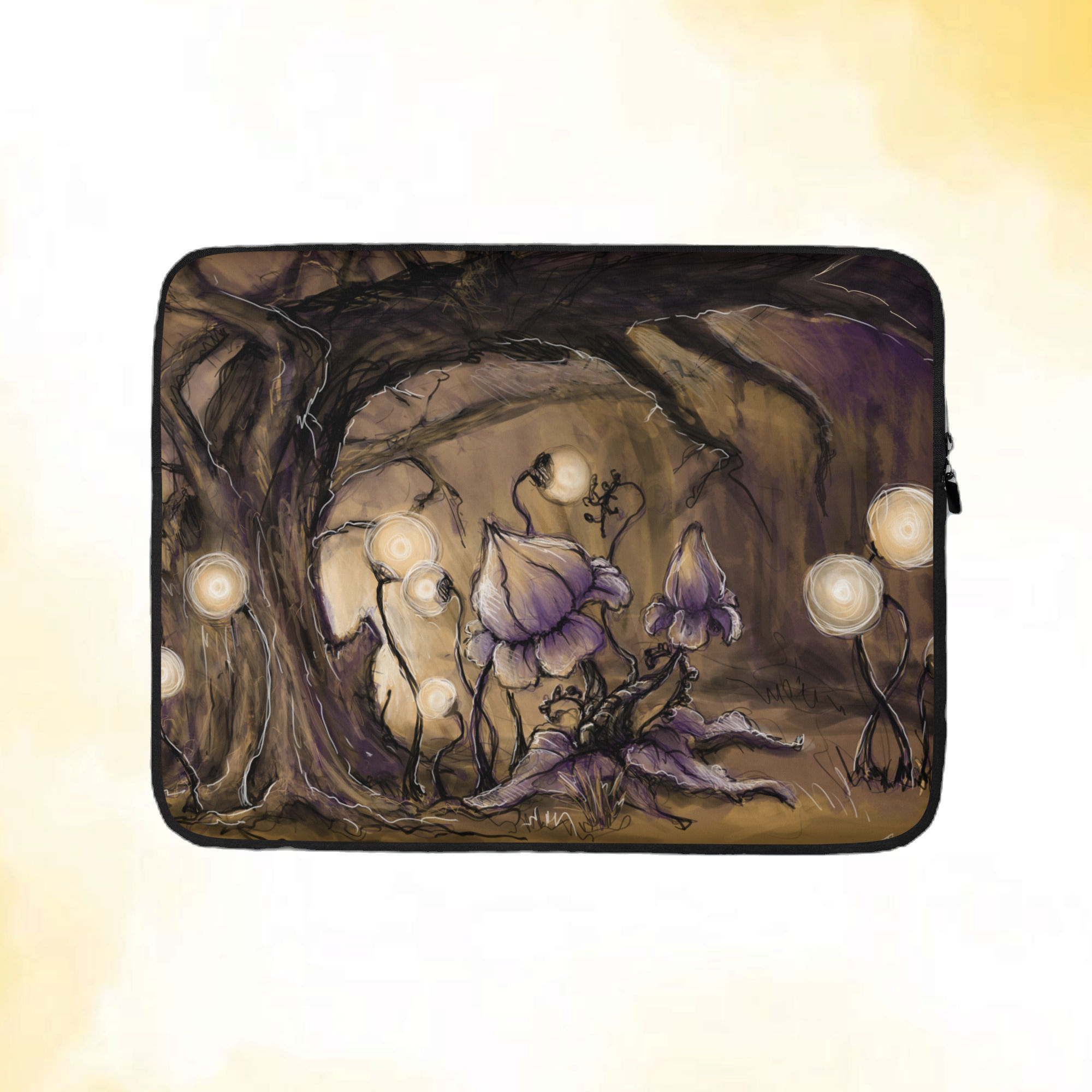 "Fairytail Forest at Night" - 13" Laptop Sleeve Print