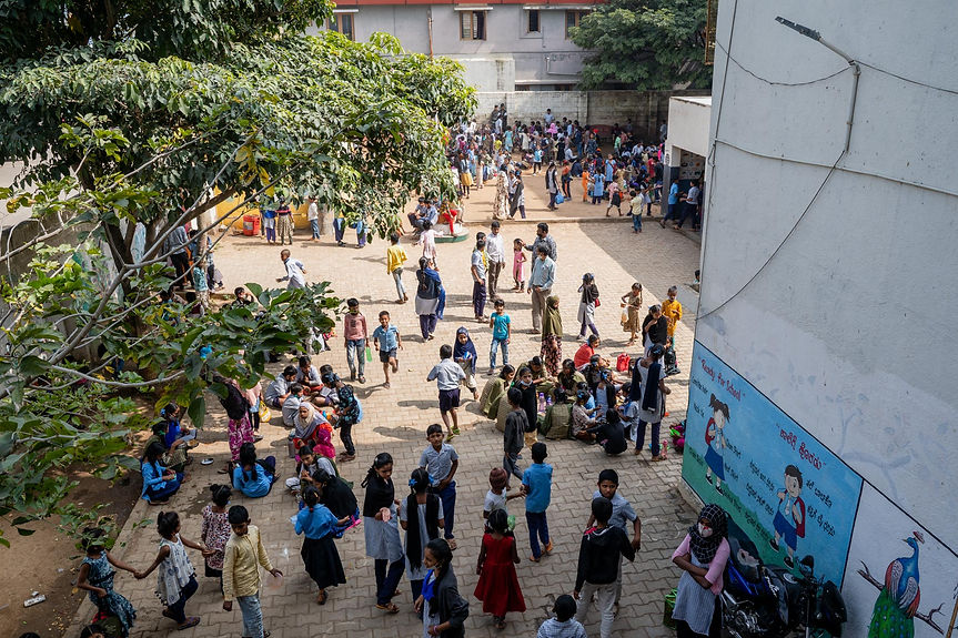Children in School yard during lunch