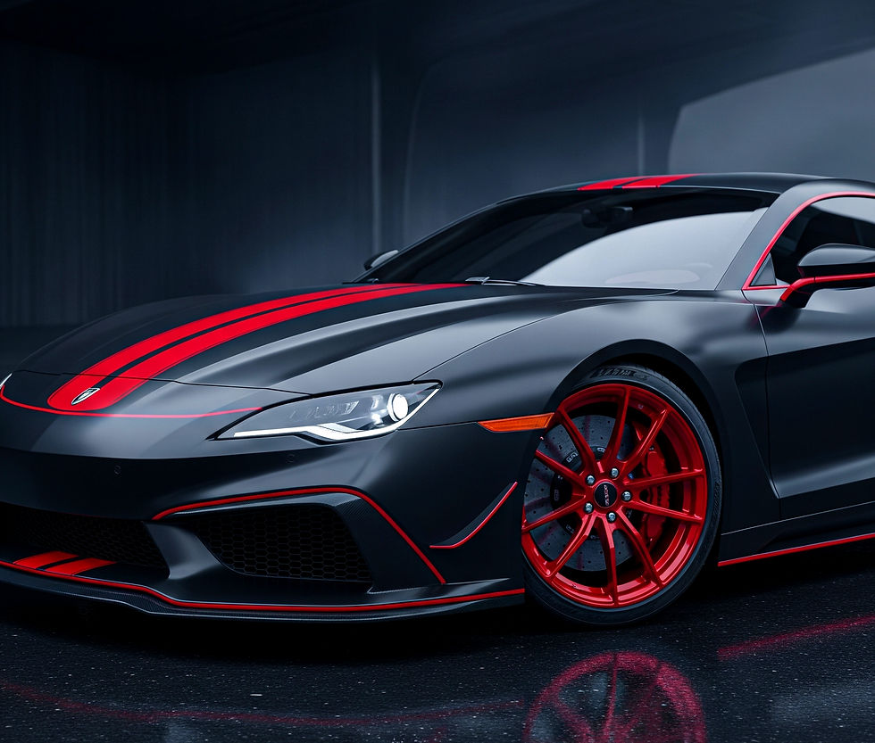 red-black car