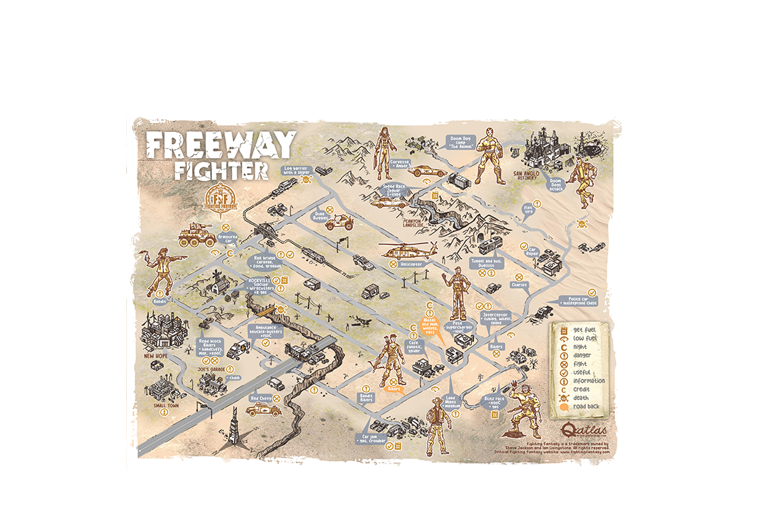 Fighting Fantasy Freeway Fighter Map digital