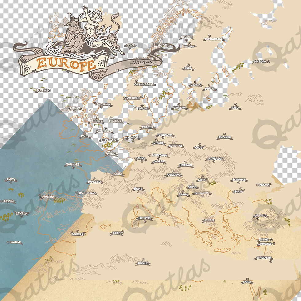 Thumbnail: Line art Atlas - Europe map