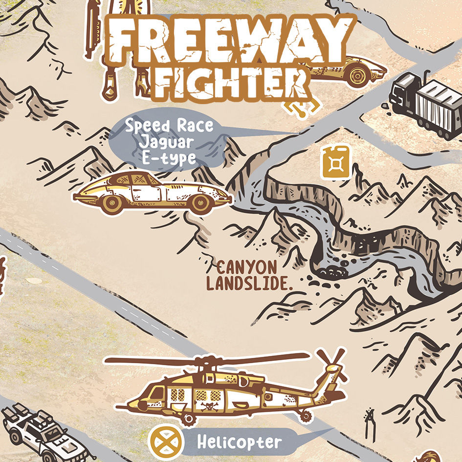 Thumbnail: Fighting Fantasy Freeway Fighter Map detail 2