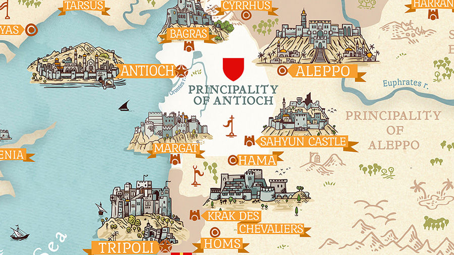 Thumbnail: Map of Crusader States 1135 – Premium Matte Paper Poster 4.