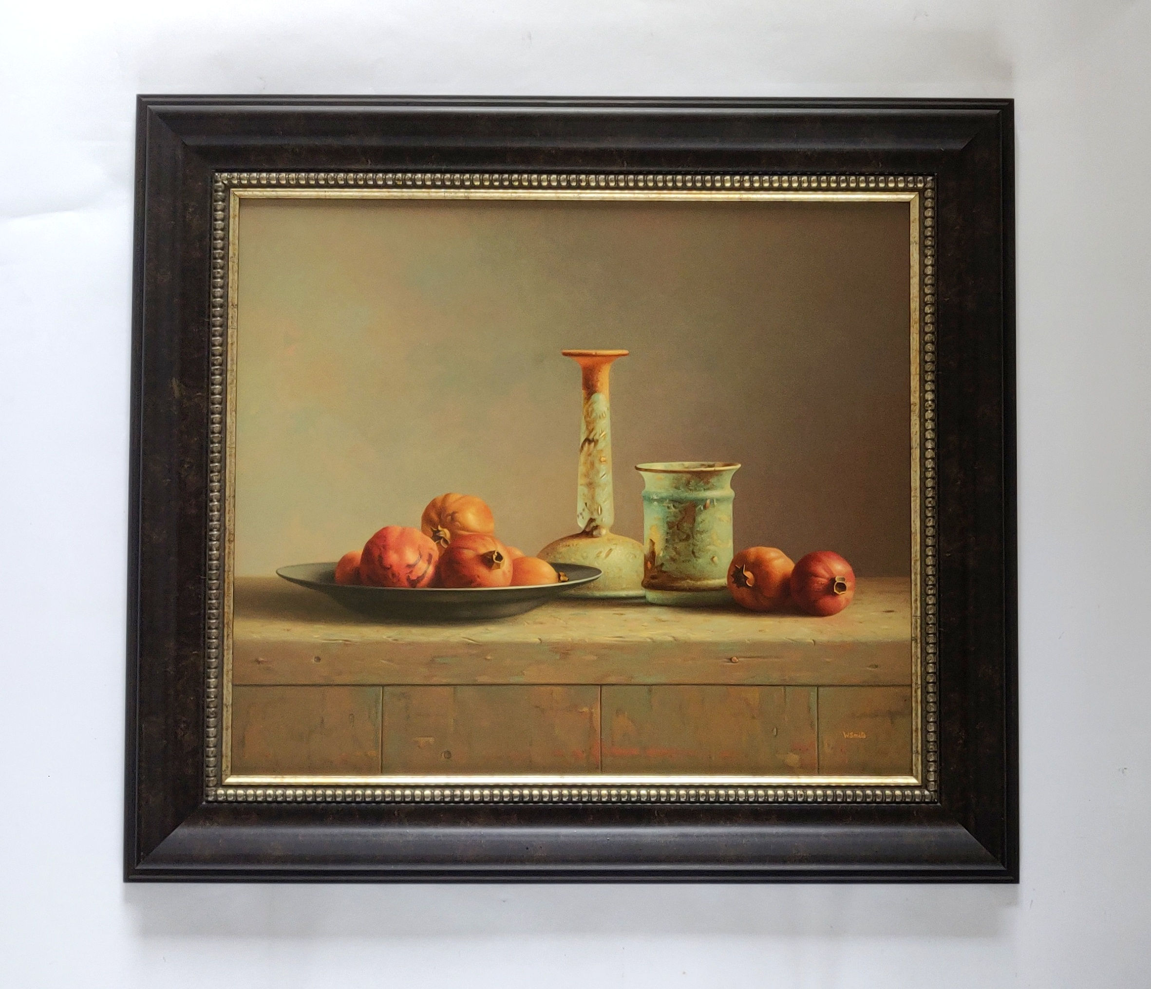 Stilleven met granaatappels en romeins glas - Wil Smits