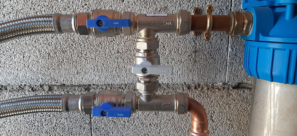 Service Valves to Water Softener