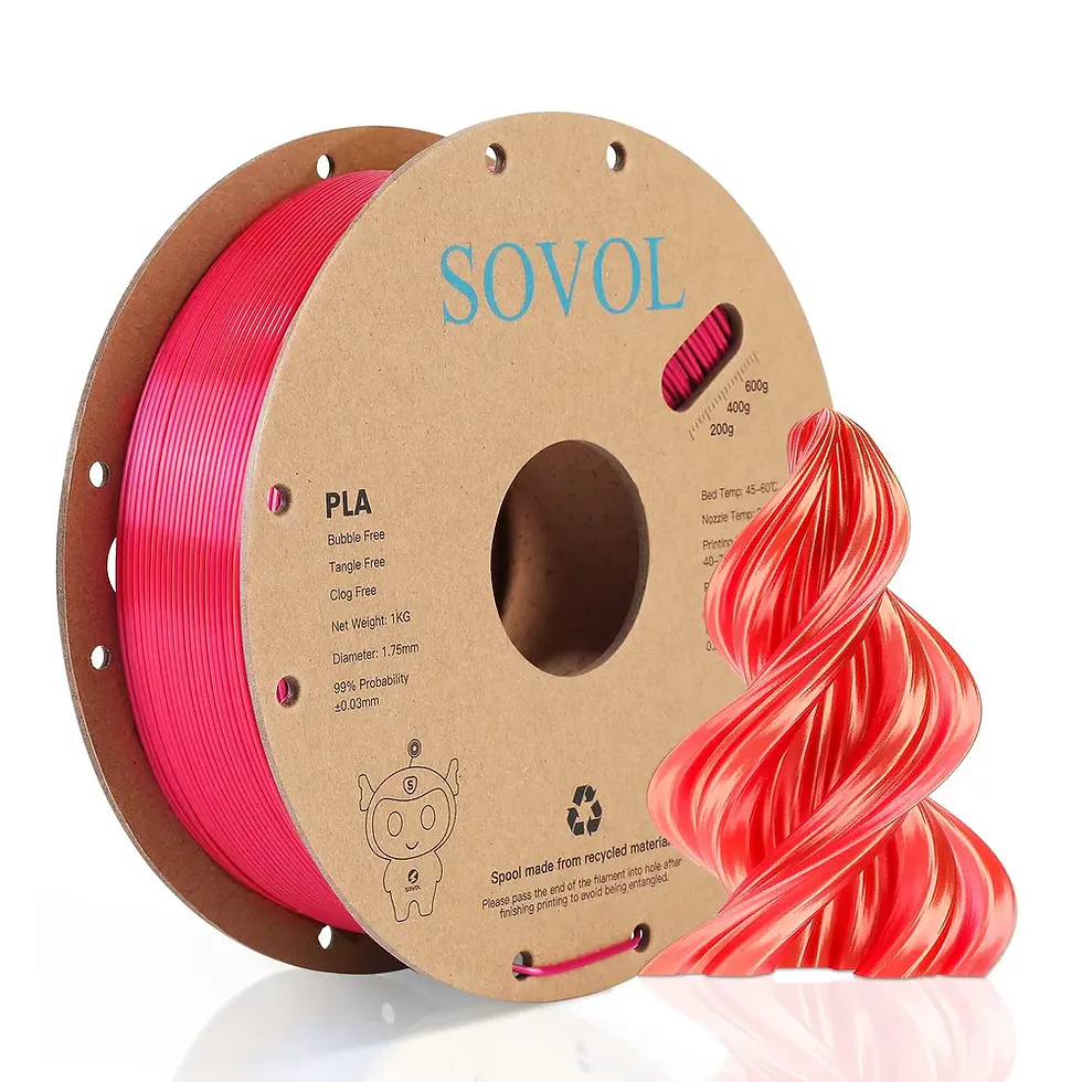 Thumbnail: Sovol Silk PLA Filament Dual Colors 1.75mm / Dual-Gold Red 1kg