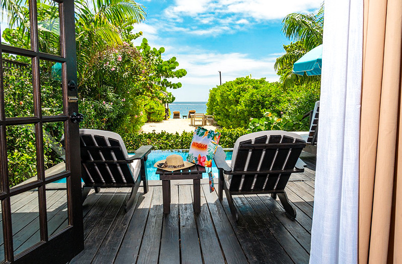 Patio at Keyonna Beach Resort, Antigua