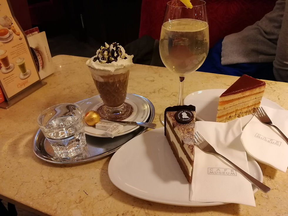 Mozart Torte, Mozart Kaffee and a Spritz at Cafe Museum
