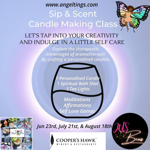 Sip & Scent Candle Making Class Jun 23rd (3pm6pm) Cooper’s Hawk Oak