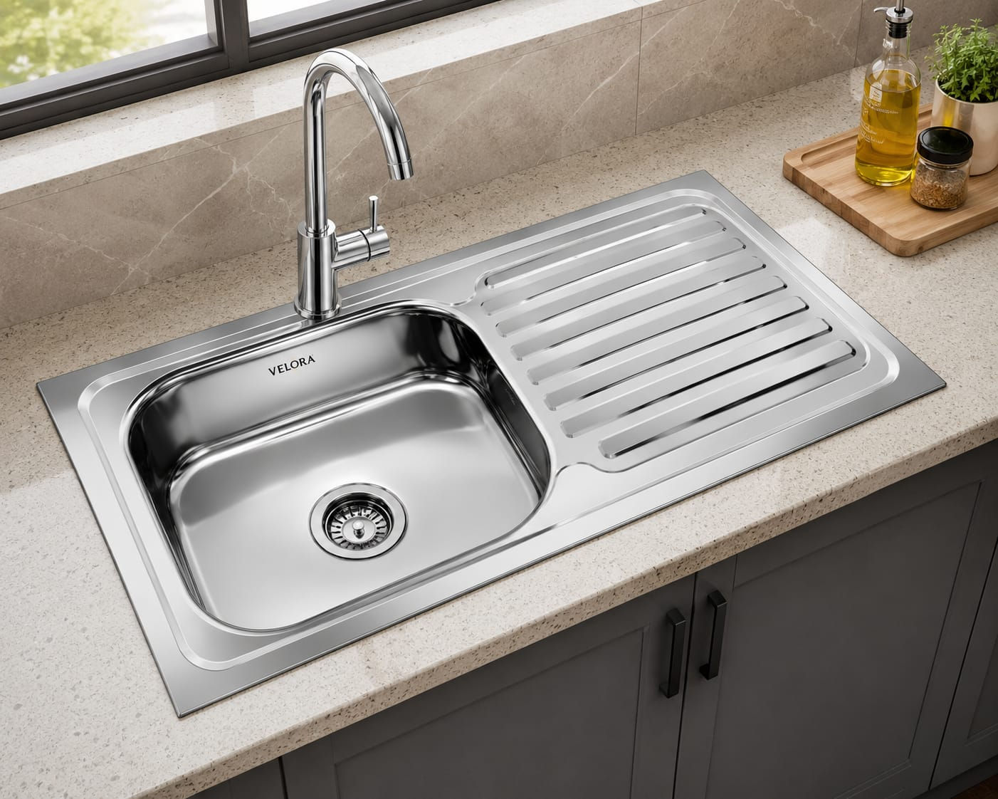 Stainless Steel Sink (0.8 MM Drain Board Sink)