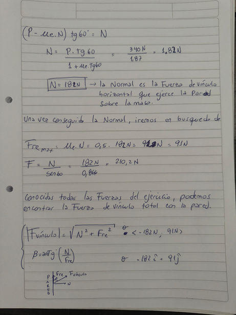 ejercicio de parcial resuelto de dinamica