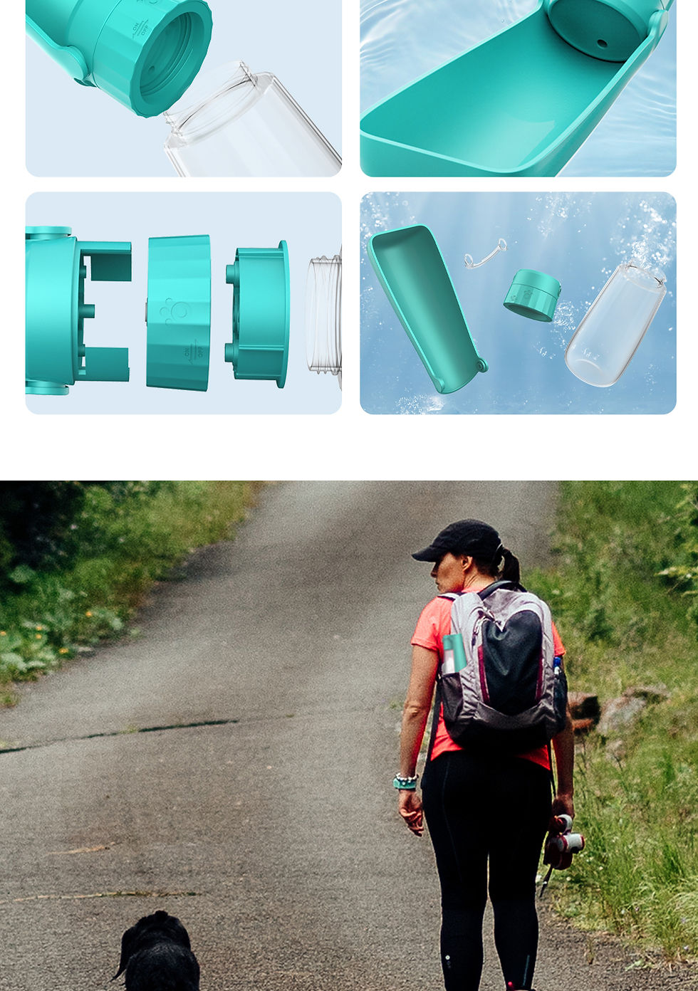 Thumbnail: Portable Dog Water Bottle Dispenser For Small Large Dogs Foldable Puppy Outdoor 