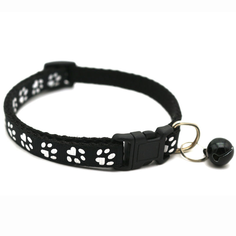 Thumbnail: Pet Collar With Bell Cartoon Footprint Colorful Dog Puppy Cat Accessories Kitten