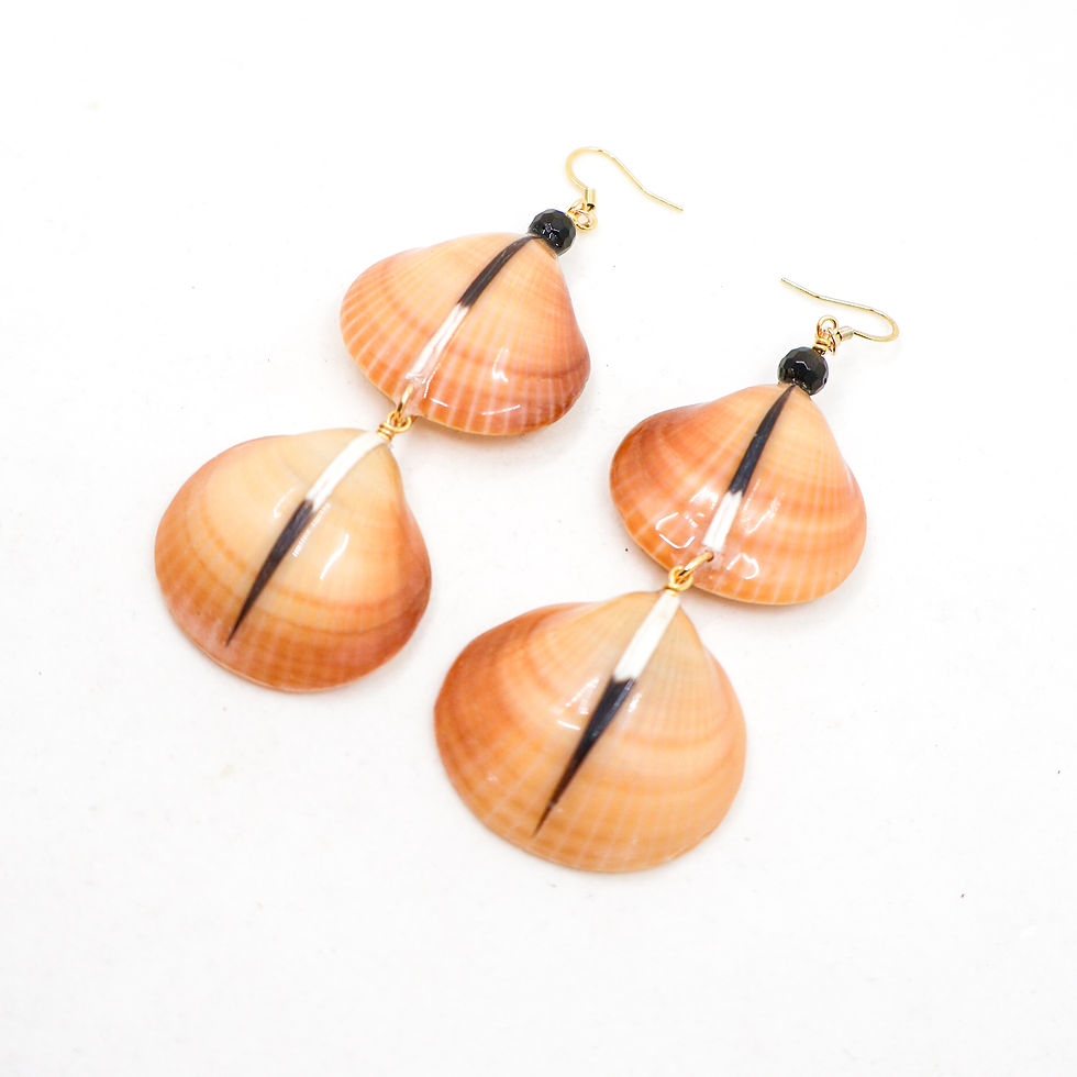 Thumbnail: Double Stacked Clam Earrings