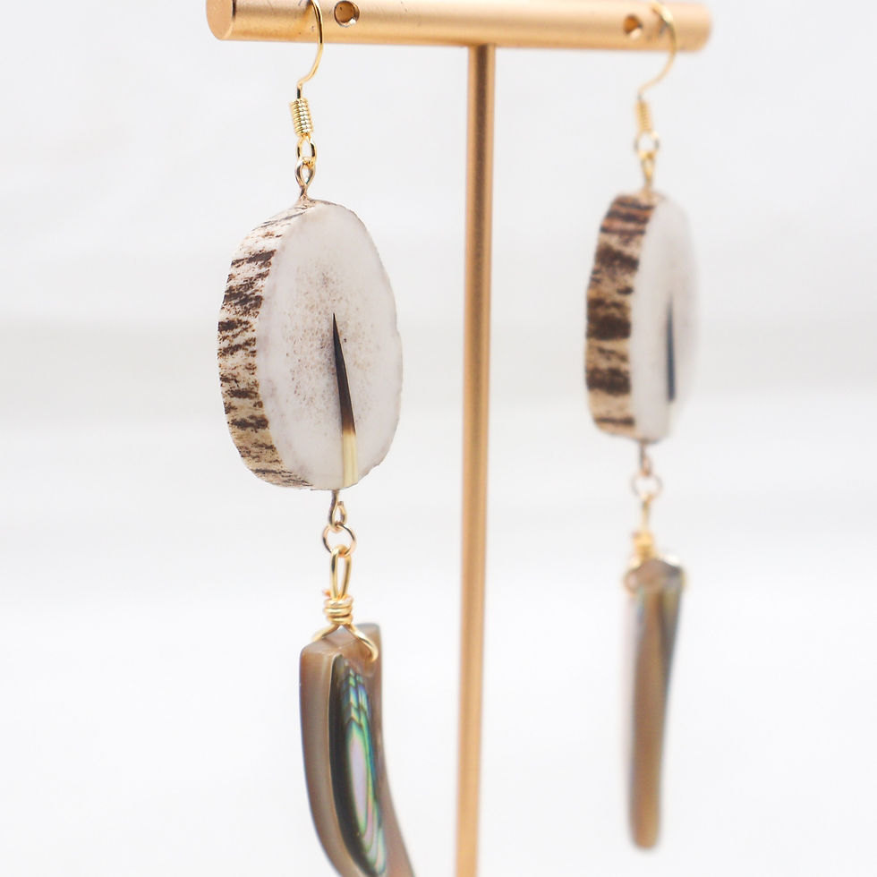 Thumbnail: Elk Abalone Hook Earrings