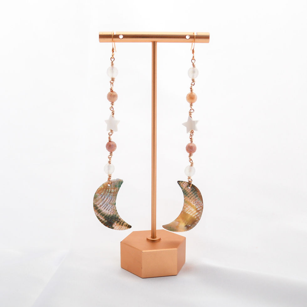 Thumbnail: Crescent Moon Dangle Earrings