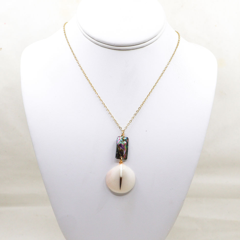 Thumbnail: Rectangular Ab Clam Necklace