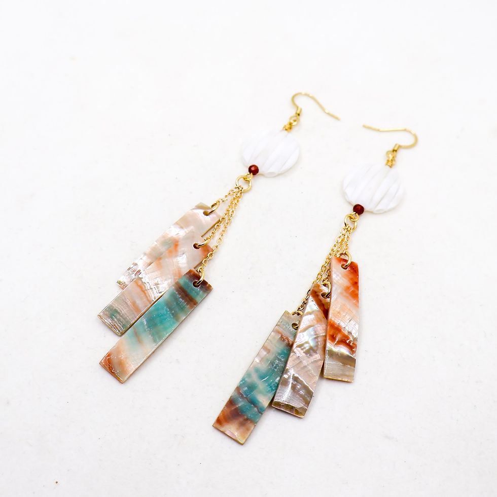 Thumbnail: Rectangle Ab Dangle Earrings