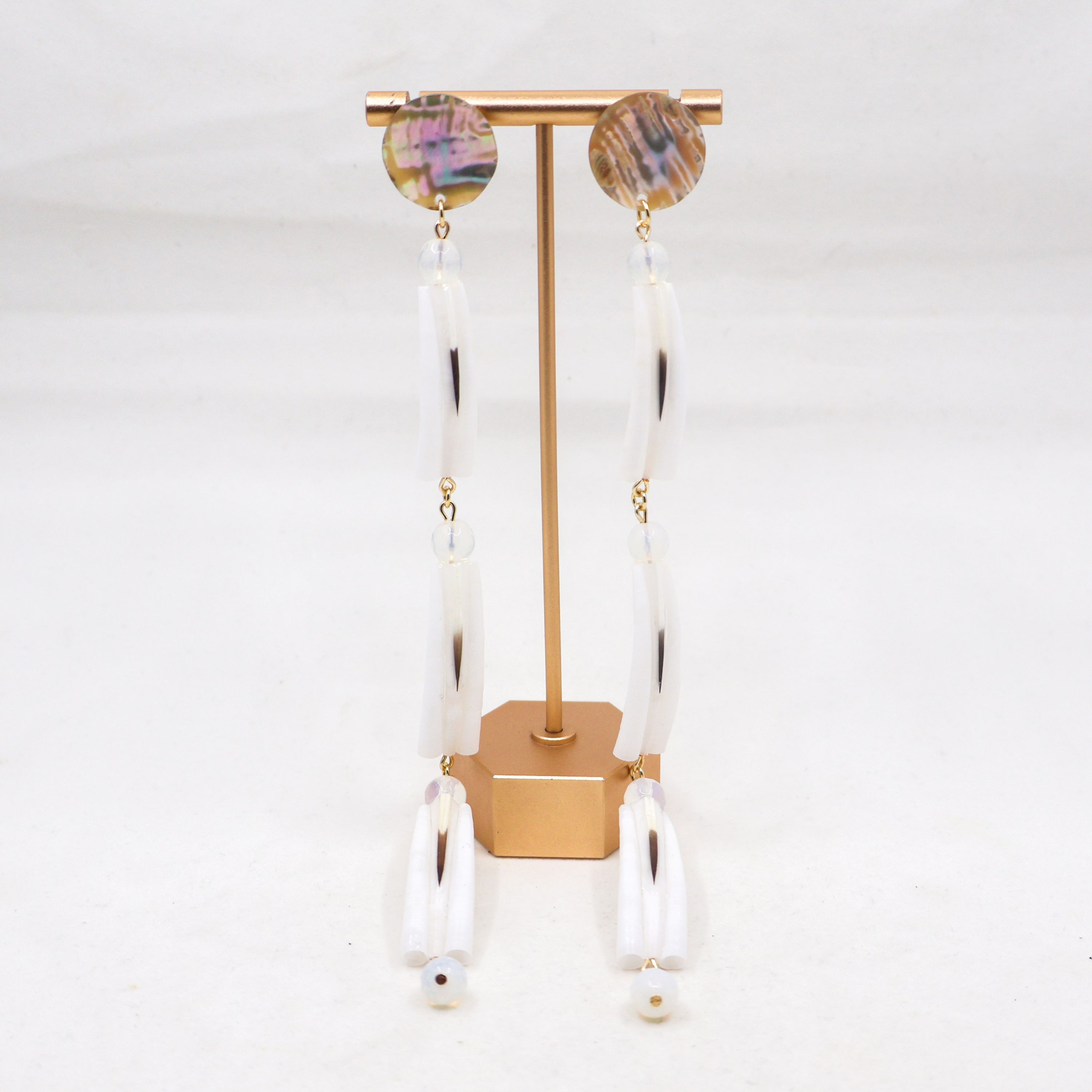 Triple Stacked Ab Stud Earrings