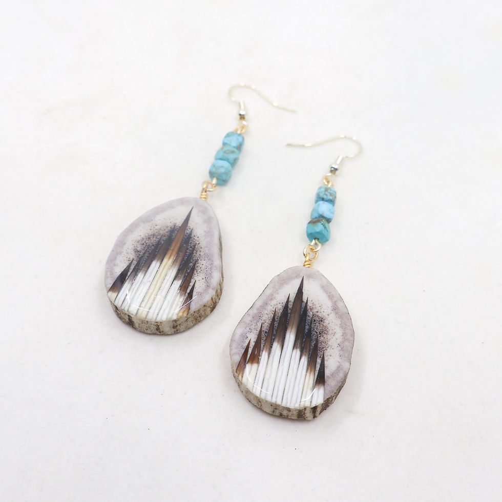 Thumbnail: Med Elk Turquoise Earrings