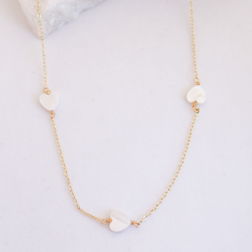 Thumbnail: Mother of Pearl Hearts Necklace