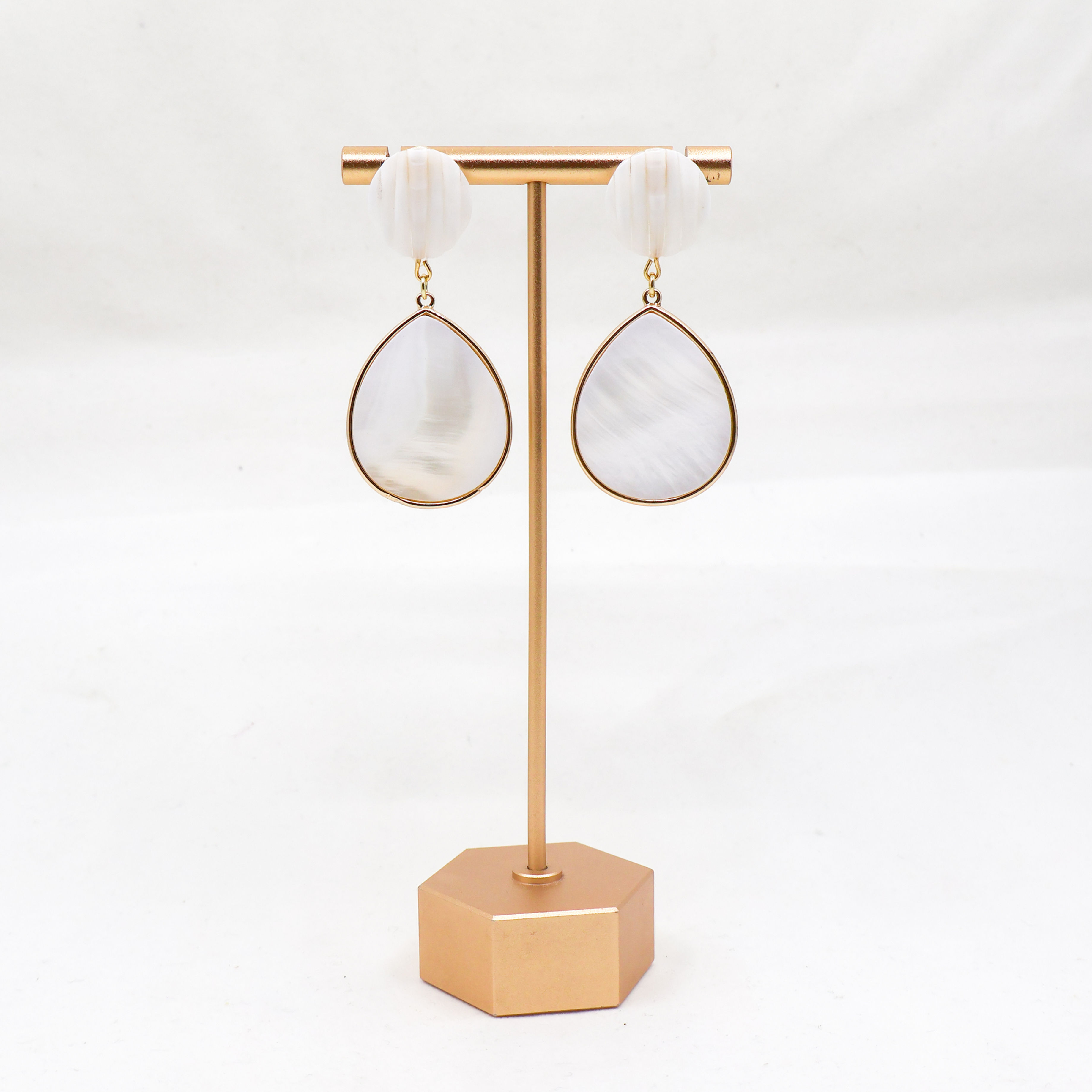 Tear Drop Dentalium Stud Earrings