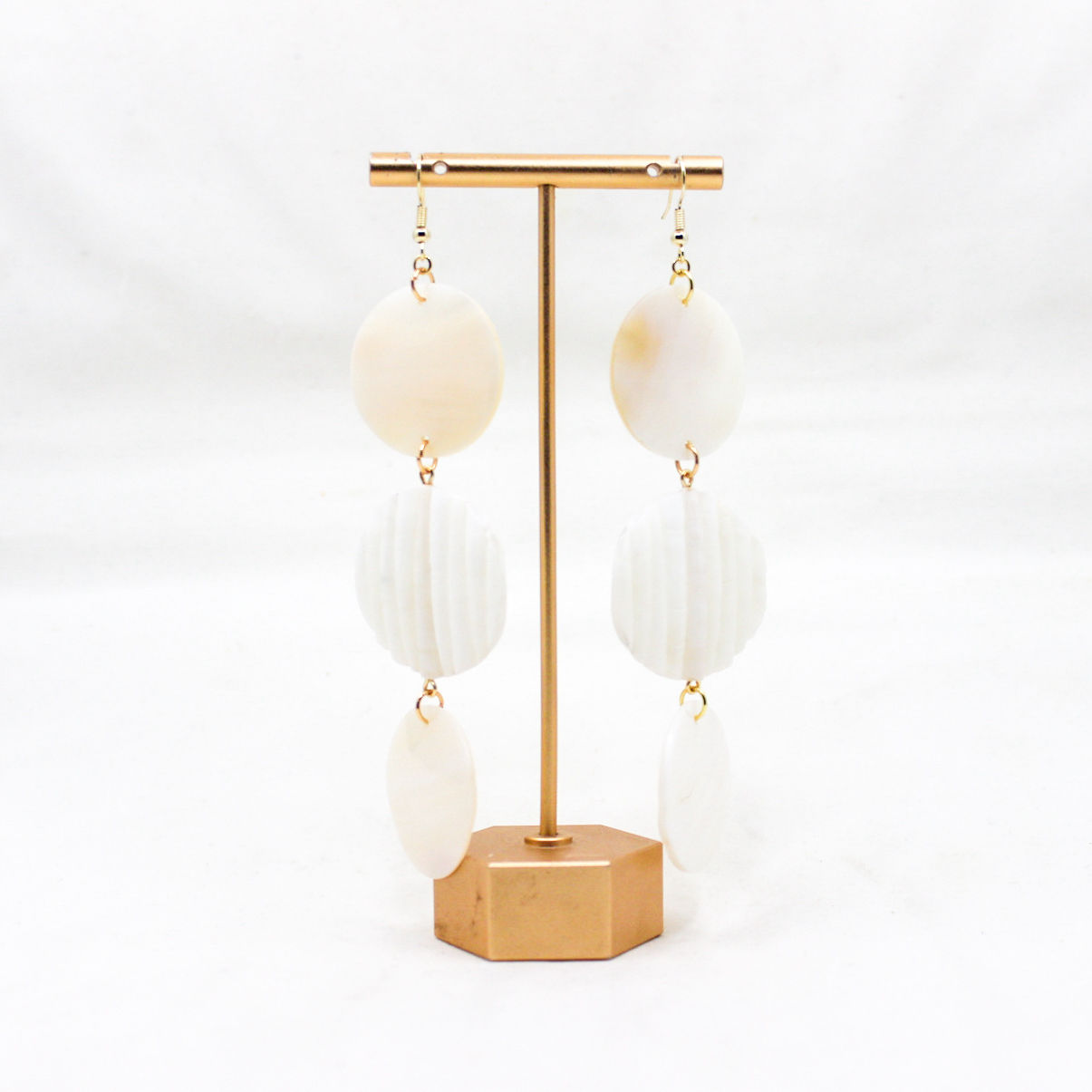 Triple MOP Round Earrings