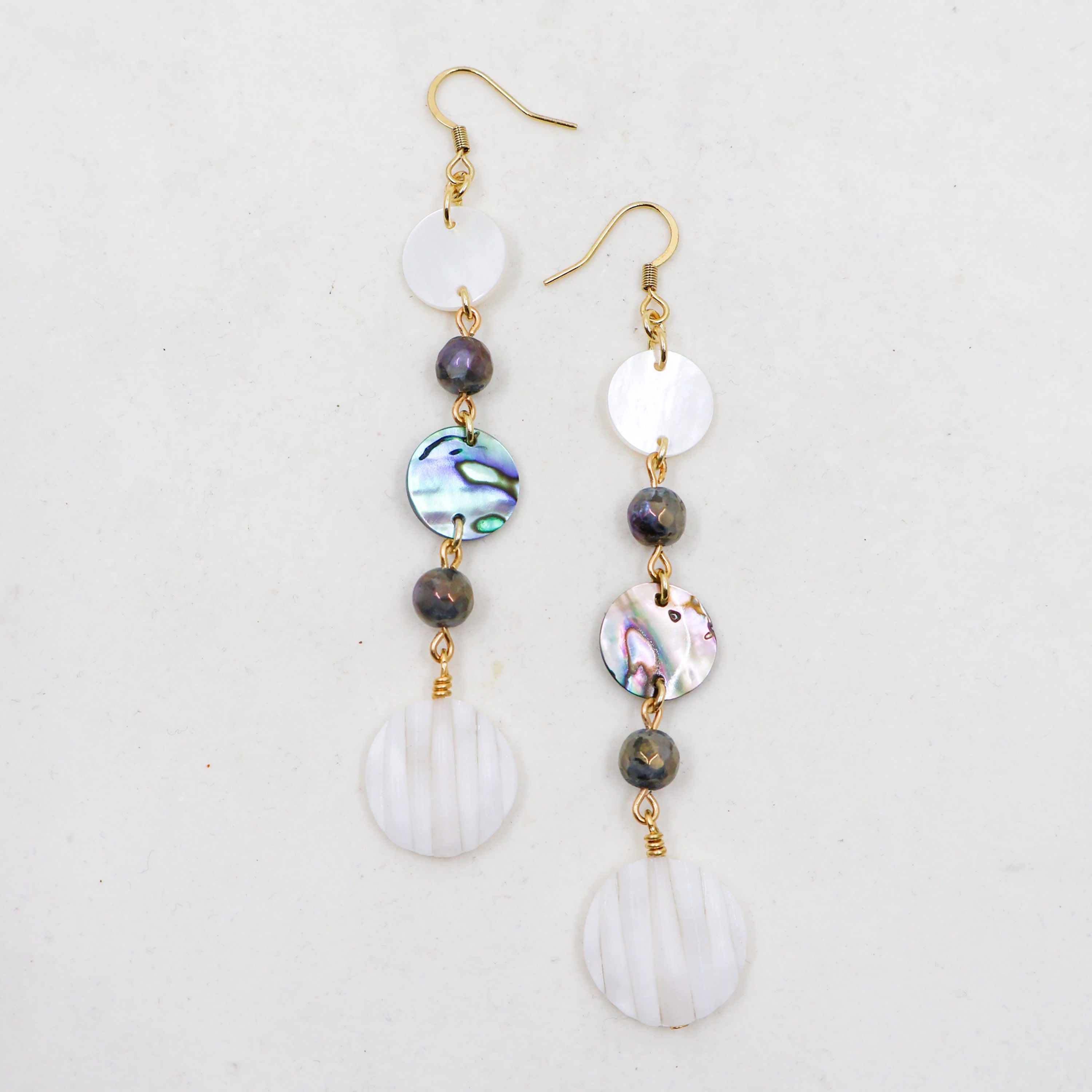 MOP Ab Stacked Earrings