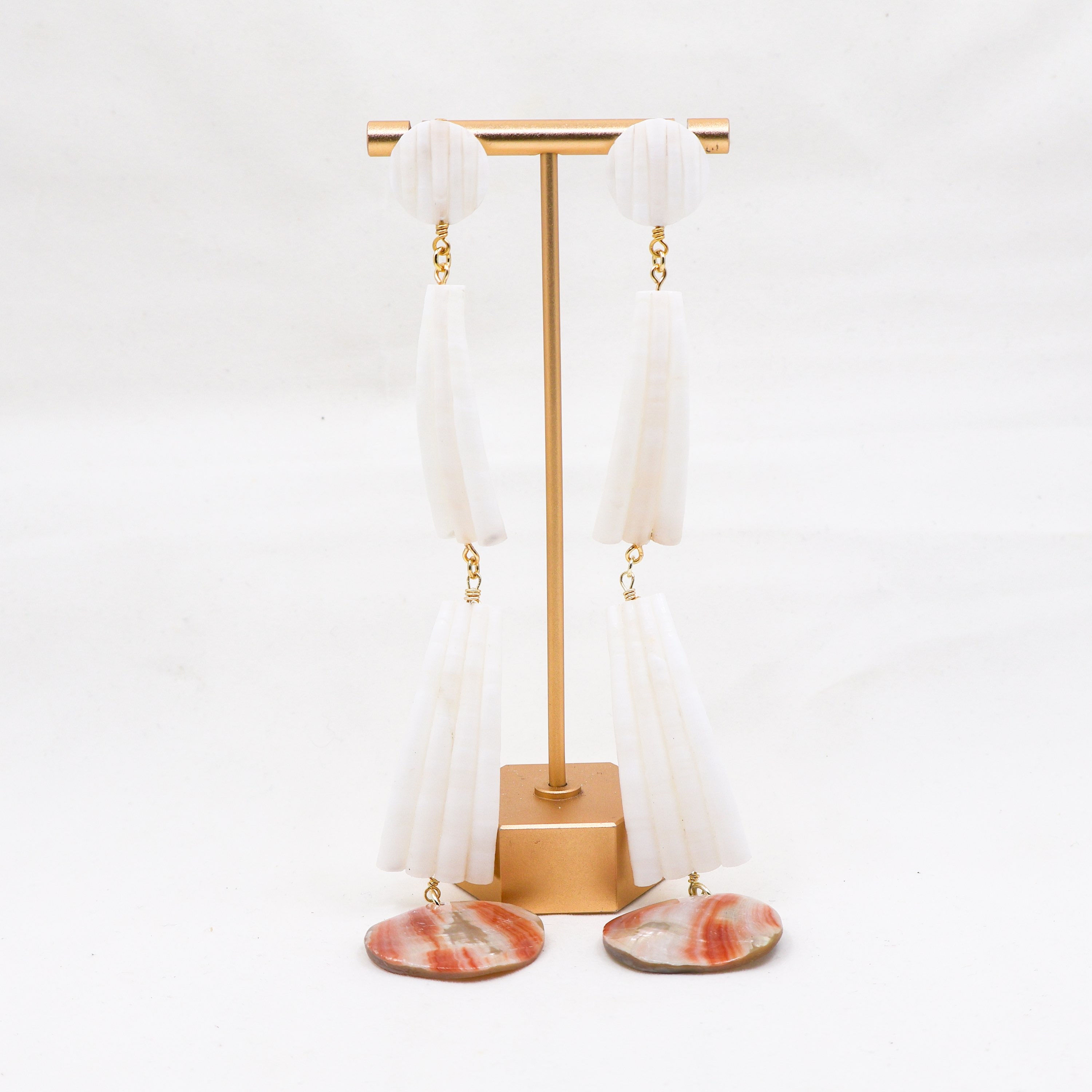 Double Stacked Red Ab Earrings