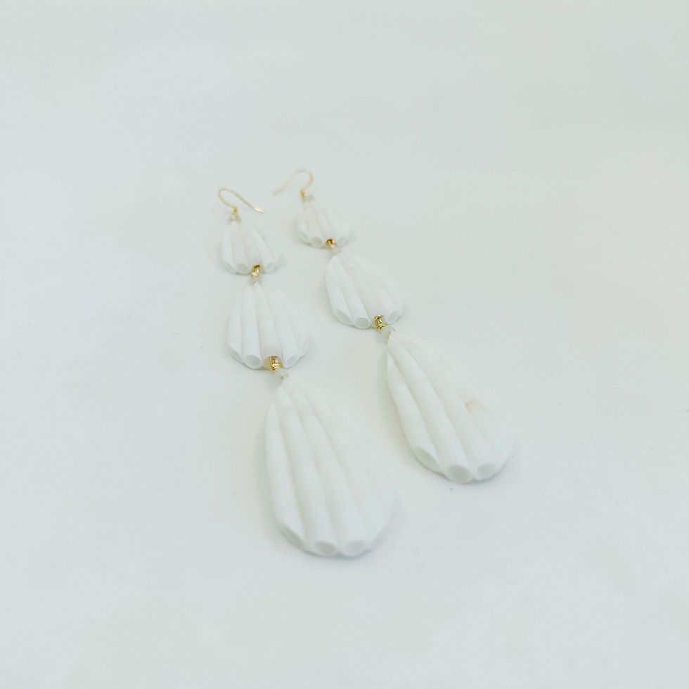 Thumbnail: Large Dentalium Tear Drop Earrings