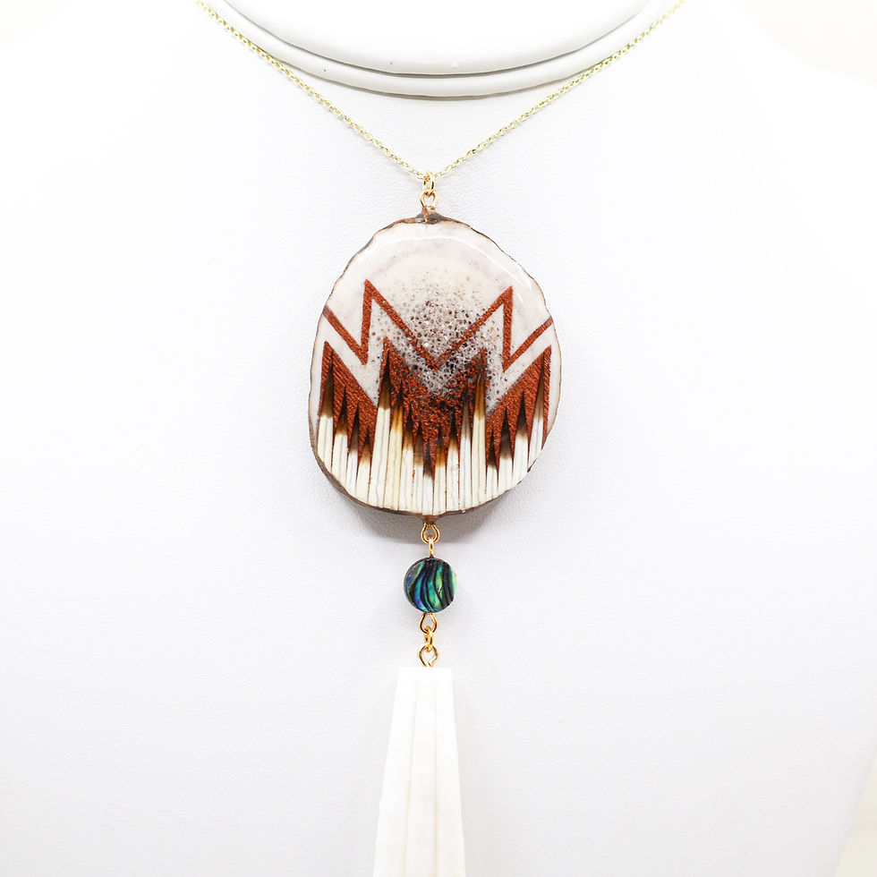 Thumbnail: Elk Swallow Tail Triple Stacked Necklace