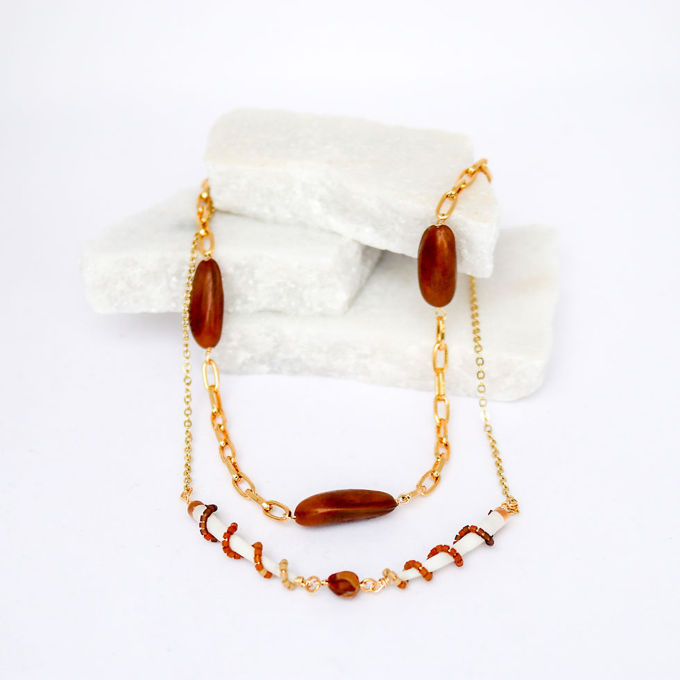 Thumbnail: Dentalium Pine Nut Necklace Set